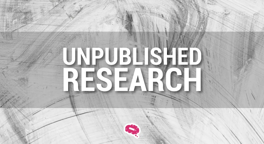 Text 'Unpublished Research' over a gray, abstract background highlighting the theme of research not yet published.