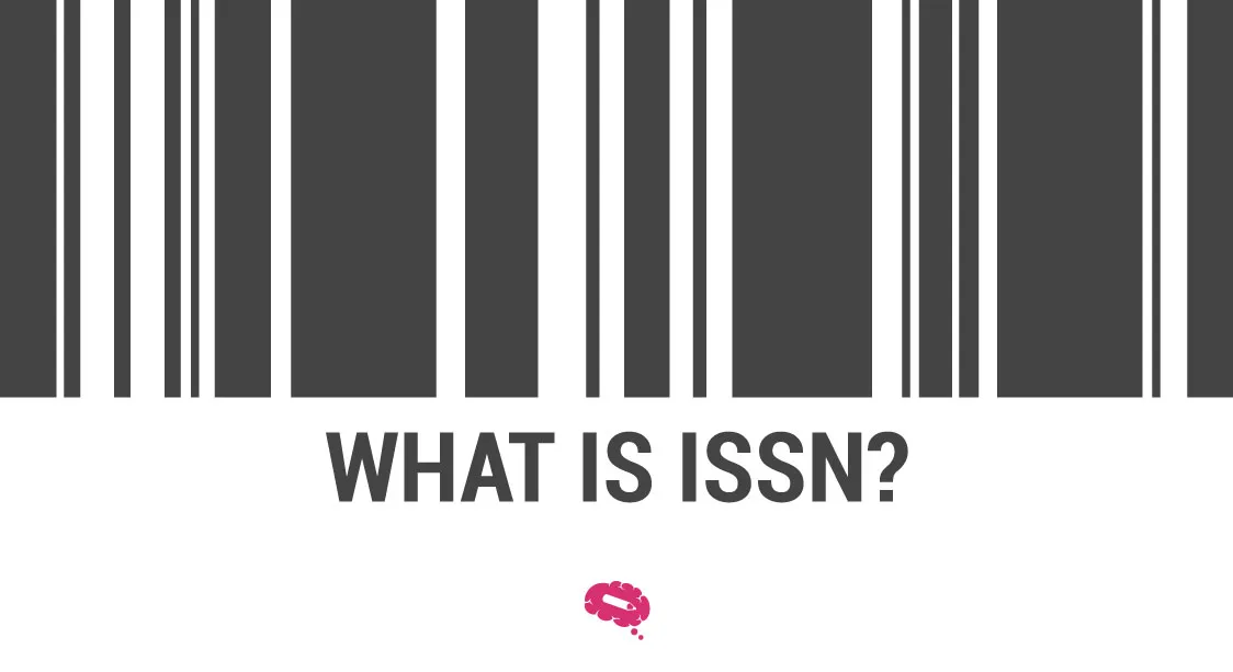 Text 'What is ISSN?' below a barcode design representing the concept of serial publication identification.